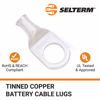 Picture of SELTERM 2pcs 6 AWG 1/2" Stud Tinned Copper Wire Lugs, Battery Lugs, Ring Terminals, Battery Cable Ends, 6 Gauge Ring Terminal Connectors, UL Marine Grade Electrical Battery Terminal Connectors