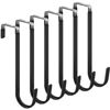 Picture of FYY Over The Door Hooks, 6 Pack Upgraded Long Door Hangers Hooks with Rubber Prevent Scratches Heavy Duty Organizer Hooks for Hanging Clothes, Towels, Hats, Coats, Bags Black