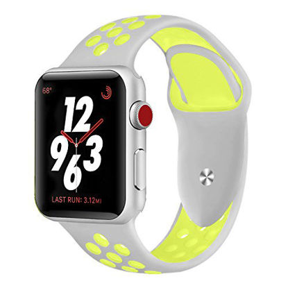 Picture of Sport Band Compatible Apple Watch 42mm 38mm,Soft Silicone Bracelet Replacement Wristbands Compatible Apple Watch Sport Series 3 Series 2 Series 1