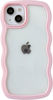 Picture of Caseative Cute Curly Wave Frame Shape Shockproof Soft Compatible with iPhone Case (Pink,iPhone 14 Pro)