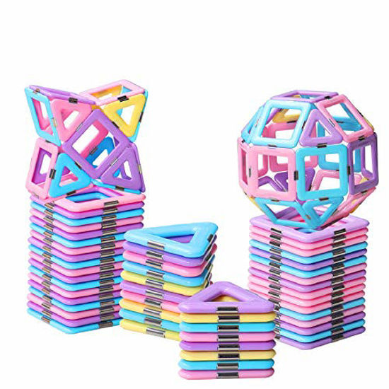 Picture of HOMOFY 40PCS Castle Magnetic Blocks - Learning & Development Magnetic Tiles Building Blocks Kids Toys for 3+ Years Old Boys Girls Gifts