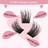 Picture of Cluster Lashes 72 Pcs Lash Clusters DIY Eyelash Extension Individual Lashes Confession D-14mm Thin Band Easy to Apply at home Lashes