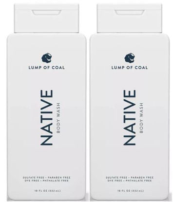 Picture of Native Body Wash Natural Body Wash for Women, Men | Sulfate Free, Paraben Free, Dye Free, with Naturally Derived Clean Ingredients Leaving Skin Soft and Hydrating, Lump of Coal 18oz - 2 Pk Limited Edition