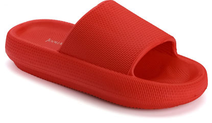 Picture of Joomra Unisex Pillow Shower Slides Slippers for Women Mens Massage Foam Cushion Home Non Slip Ladies House Pool Beach Spa House Garden Sandals for Female Male Sandles Red 48-49