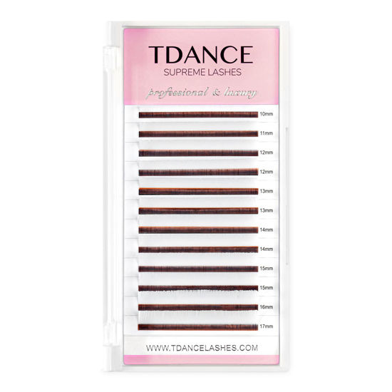 Picture of TDANCE Colorful lashes extension C Curl 0.07mm Thickness Semi Permanent Individual Eyelash Extensions Volume Lashes Professional Salon Use Mixed 10-17mm Length In One Tray (White,C-0.07,10-17mm)