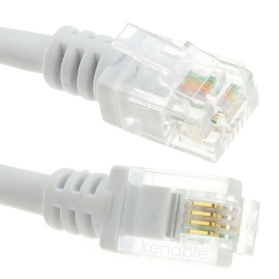 Picture of kenable ADSL 2+ High Speed Broadband Modem Cable RJ11 to RJ11 1m (~3 feet) White