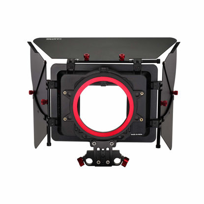 Picture of Camtree Camshade Video Matte Box for Lenses upto 105mm Diameter. Top, Extendable Side Flags & Knicker-Complete Protection from Flares. 4x4 Filter Holder, 15mm Rod Adapter & Tool-less (MB-CMS)