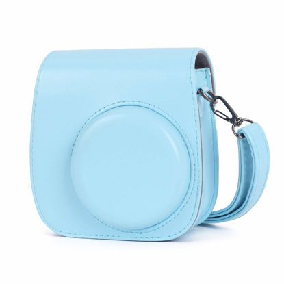 Picture of Phetium Instant Camera Case Compatible with Instax Mini 11,PU Leather Bag with Pocket and Adjustable Shoulder Strap (Sky Blue)