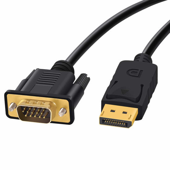 Picture of Foboiu DisplayPort to VGA, DisplayPort to VGA Adapter 6 Feet DP to VGA Cable Connects DP Port from Desktop or Laptop to Monitor or Projector with VGA Port