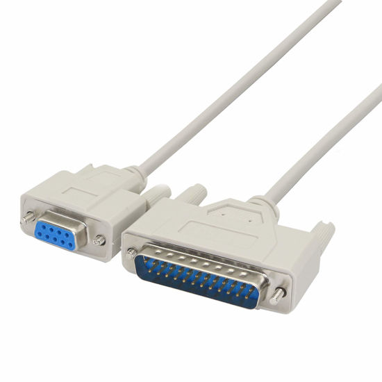 Picture of PNGKNYOCN 4.5 Feet DB9 (9 Pin) Female to DB25 (25 Pin) Male Empty Modem Serial Parallel Printer Cable YOUCHENG for DTE PC Mac Linux Data Transmission Communication