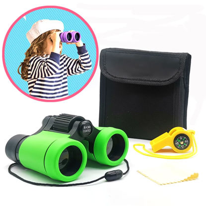 Picture of Kid Binoculars Best Gifts for 3-12 Years Boys Girls High-Resolution Optics Shockproof Mini Compact Binocuolar Toys Folding Small Telescope for Bird Watching Camping Outdoor Play