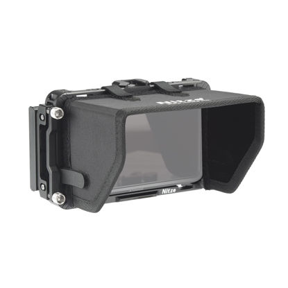 Picture of Nitze Cage for Atomos Ninja V/Ninja V+ / Shinobi/ZATO Connect Monitors with Sunhood, HDMI Cable Clamp and Built-in NATO Rail - JT-A02B