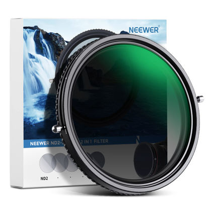 Picture of NEEWER 2 in 1 55mm Variable ND Filter ND2-ND32&CPL Filter(Circular Polarizer Filter) No X Cross/30 Layer Nano Coated/HD Optical Glass/Ultra Slim Aluminum Alloy Frame/Water Repellent/Scratch Resistant