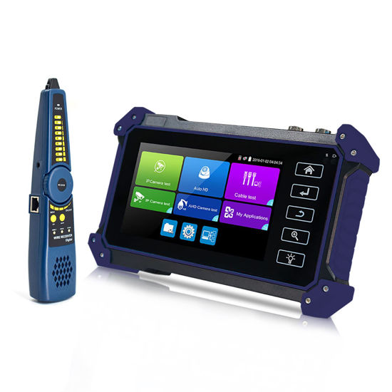 Picture of 5 inch CCTV Tester IP and Analog with RJ45 Cable Tracer, Touch Screen 4K IP Camera Tester Built in WiFi with POE/8G TF Card/HDMI Output/RJ45 TDR, IPC-5200 Plus Support 8MP/12MP AHD/CVI/TVI/SDI（Purple）