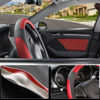 Picture of SEG Direct Car Steering Wheel Cover for Prius Civic 14-14.25 inch, Black and Red Microfiber Leather