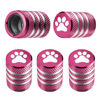 Picture of Tire Valve Stem Cap Cover - (5 Pack) Tire Air Caps Metal with Plastic Liner Corrosion Resistant Leak-Proof Cat/Dog Paw for Car Truck Motorcycle Bike Pink