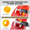 Picture of Gas Can Spout Replacement, Gas Can Nozzle,(3Kit-Yellow) with 6 Screw Collar Caps(3 Coarse Thread &3 Fine Thread-Fits Most of The Cans) with Gas Can Vent Caps, Thick Rubber pad, Spout Cover, Base Caps