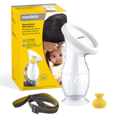 Picture of Medela Silicone Breast Milk Collector, Milk Saver with Spill-Resistant Stopper, Suction Base and Lanyard, 3.4 oz/100 mL