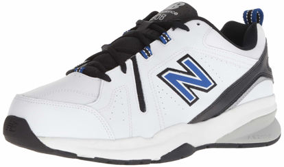 Picture of New Balance Men's 608 V5 Casual Comfort Cross Trainer, White/Team Royal, 12 Wide