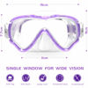 Picture of Kids Snorkel Mask Swim Diving Scuba Mask Snorkel Gear for Kids Boys Girls Youth, Anti-Fog 180° Panoramic View Soft Silicone Skirt Kids Pool Underwater Swim Goggles with Nose Cover, Snorkel Equipment