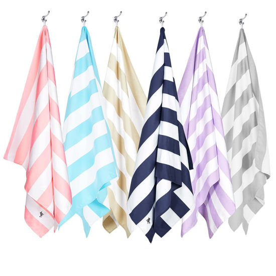 Picture of Dock & Bay Beach Towel - Quick Dry, Sand Free - Compact, Lightweight - 100% Recycled - Includes Bag - Cabana - Set of 6 - Large (160x90cm, 63x35)