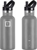 Picture of IRON °FLASK Sports Water Bottle - 16 oz, 3 Lids (Straw Lid) - Leak Proof, Durable Double Walled Stainless Steel - Gym Bottles for Men, Women & Kids - Insulated Thermos, Hot & Cold Hiking Canteen