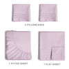 Picture of California King Size Sheet Set - Breathable & Cooling - Hotel Luxury Bed Sheets - Extra Soft - Deep Pockets - Easy Fit - 4 Piece Set - Wrinkle Free - Comfy - Light Lavender Bed Sheets 4PC