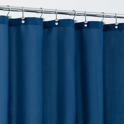 Picture of ALYVIA SPRING Long Fabric Shower Curtain Liner Waterproof - 72" x 78", Soft & Lightweight Long Shower Curtain with 3 Magnets, Machine Washable - 72x78, Navy