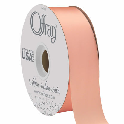 Picture of Berwick Offray Double Face Satin Ribbon, 50 Yards, Petal Peach