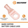 Picture of SELTERM 25pcs 6 AWG 5/16" Stud (Wide Pad) Battery Lugs, Ring Terminals, Heavy Duty Copper Wire Lugs, Battery Cable Ends, 6 Gauge Ring Terminal Connectors, UL Bare Copper Eyelets Battery Cable Lugs