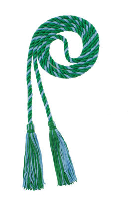 Picture of Graduation Honor Cord - Kelly/LT Blue - Every School Color Available - Made in USA - by Tassel Depot