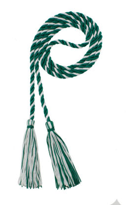 Picture of Graduation Honor Cord - DK Green/White - Every School Color Available - Made in USA - by Tassel Depot