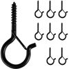 Picture of BEHENO 8 PCS Q-Hanger, Screw Hooks for Outdoor String Lights - Ceiling Hooks for Hanging Plants Wind Chimes, Safety Buckle Design, Windproof, 2.2 Inches