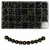 Picture of Looconi 1400 Pieces 4x7mm Black Round Acrylic with Gold Alphabet Letter Beads A-Z Heart Pattern Beads and Crystal Line for Jewelry Making (Black&Gold)