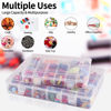 Picture of 18 Grids Plastic Organizer Box with Dividers, Exptolii Clear Compartment Container Storage for Washi Tapes Beads Crafts Jewelry Fishing Tackles, Size10.8 x 7.7 x 1.7 in