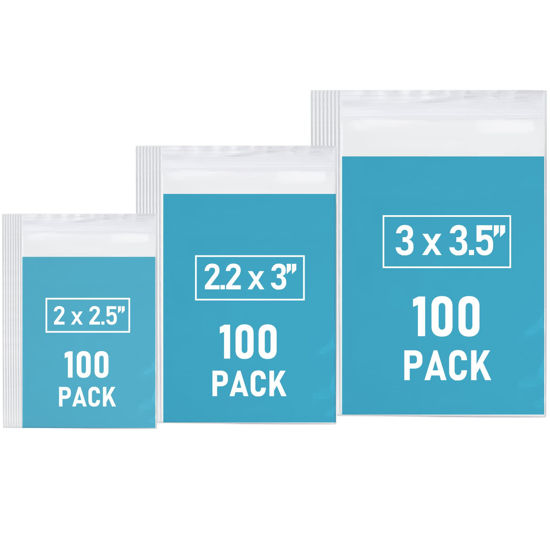  Small Plastic Bags, 300 PCS Mini Baggies, 3 Assorted Sizes,  Transparent Jewelry Bags Reclosable, Clear Zip lock Bags, Resealable Poly  Bags for Pill, Beads, Screws, Packaging : Industrial & Scientific
