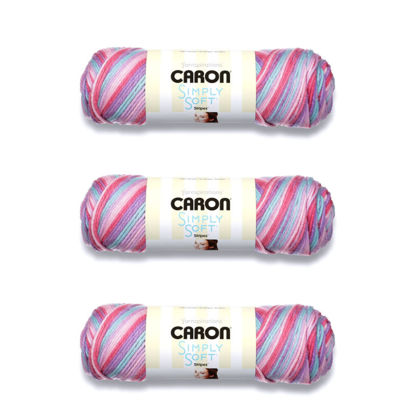 Picture of Caron Simply Soft Times Square Stripes Yarn - 3 Pack of 141g/5oz - Acrylic - 4 Medium (Worsted) - 235 Yards - Knitting/Crochet