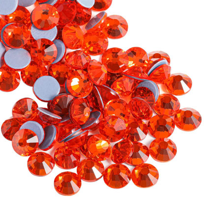 Picture of Beadsland Hotfix Rhinestones, 2880pcs Flatback Crystal Rhinestones for Crafts Clothes DIY Decorations, Orange, SS6, 1.9-2.1mm