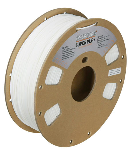 Picture of OVERTURE Super PLA + Filament 1.75mm, 3D Printer Filament, 1kg Filament (2.2lbs), Dimensional Accuracy 99% Probability +/- 0.03 mm, Fit Most FDM Printer (White)