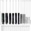 Picture of CiaraQ Bottle Cleaning Brushes, 8 Inch Nylon Tube Brush Set, Cleaner for Narrow Neck Bottles Cups with Hook, Set of 13pcs. Black