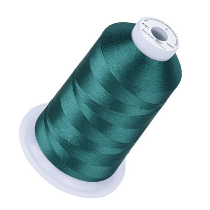 Picture of Simthread Embroidery Thread Deep Turquoise S057 5500 Yards, 40wt 100% Polyester for Brother, Babylock, Janome, Singer, Pfaff, Husqvarna, Bernina Machine