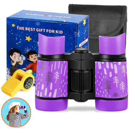 Picture of ARTOMIDE Kid Binoculars High Resolution Best Gifts for 3-12 Years Boys Girls Optics Shockproof Mini Compact Binocuolar Toys Folding Small Telescope for Bird Watching Camping Outdoor Play