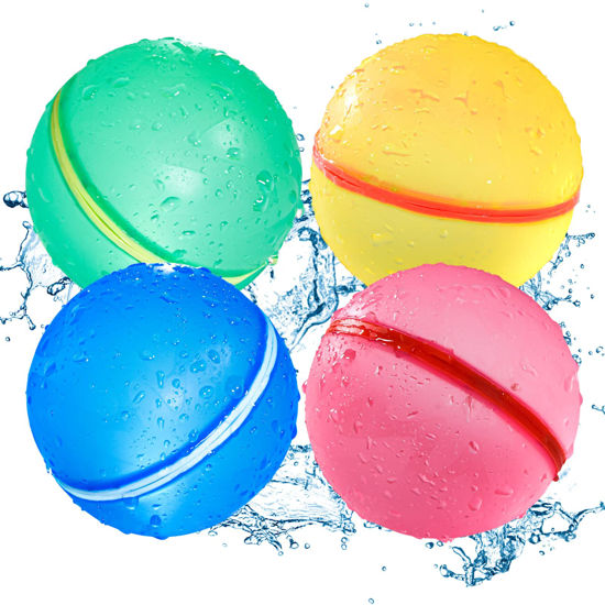 Picture of KOKODI Reusable Water Balloons Quick Fill Self Sealing, Refillable Water Bombs for Kids Adults, Latex-Free Silicone Splash Water Ball for Summer Fight ball Game Pool Party Beach Outside Toy activities