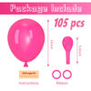 Picture of Voircoloria 105pcs Hot Pink Balloons 12inch Dark Pink Balloons for Birthday Graduation Baby Shower Wedding Anniversary Princess Theme Party Valentine's Day Decorations