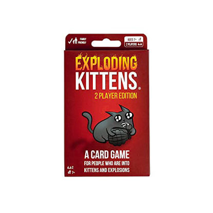 Picture of Exploding Kittens Original 2 Player Edition - Hilarious Games for Family Game Night - Funny Card Games for Ages 7 and Up - 56 Cards