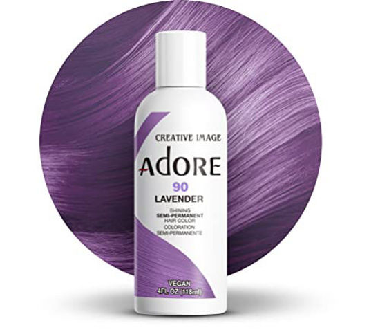 Picture of Adore Semi Permanent Hair Color - Vegan and Cruelty-Free Hair Dye - 4 Fl Oz - 090 Lavender (Pack of 3)