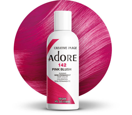 Picture of Adore Semi Permanent Hair Color - Vegan and Cruelty-Free Hair Dye - 4 Fl Oz - 142 Pink Blush (Pack of 3)