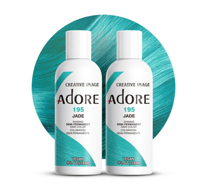 Picture of Adore Semi Permanent Hair Color - Vegan and Cruelty-Free Hair Dye - 4 Fl Oz - 195 Jade (Pack of 2)