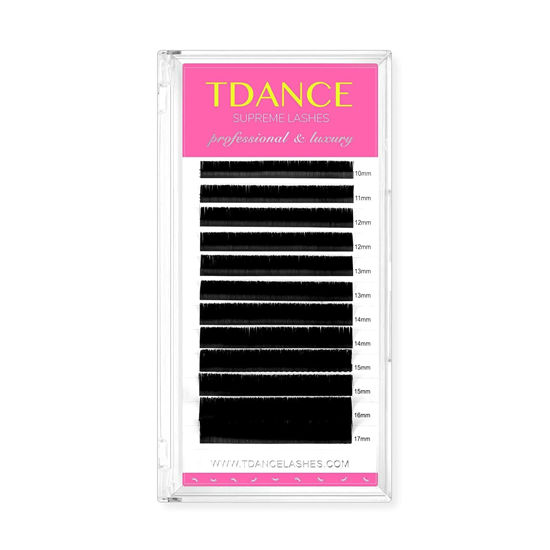 Picture of TDANCE Premium CC Curl 0.05mm Thickness Semi Permanent Individual Eyelash Extensions Silk Volume Lashes Professional Salon Use Mixed 10-17mm Length In One Tray (CC-0.05,10-17mm)