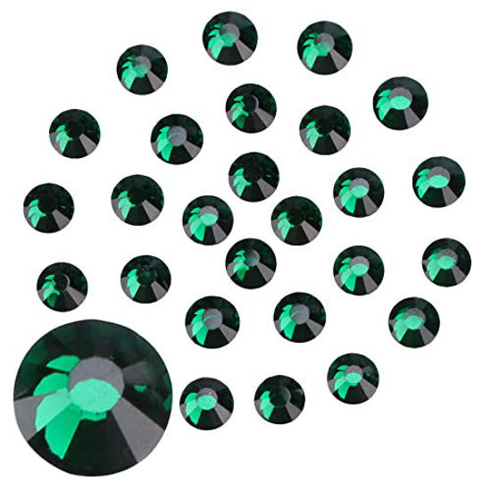 Picture of Jollin Glue Fix Crystal Flatback Rhinestones Glass Diamantes Gems for Nail Art Crafts Decorations Clothes Shoes(ss8 2880pcs, Dark Green)